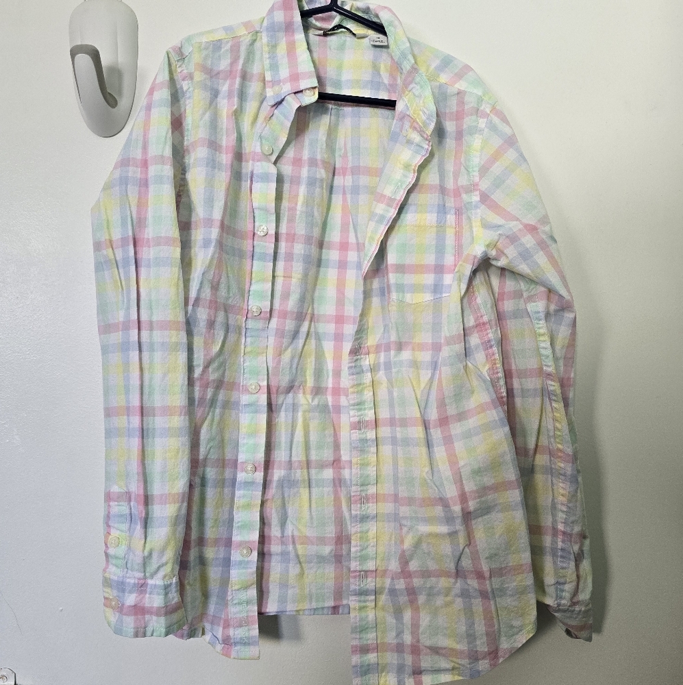 Janie and Jack Multicolor Plaid Button Down Shirt